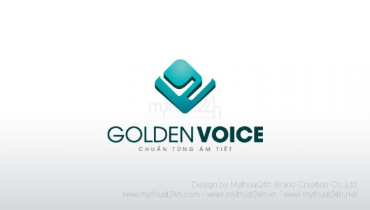 Thiet ke logo Golden Voice